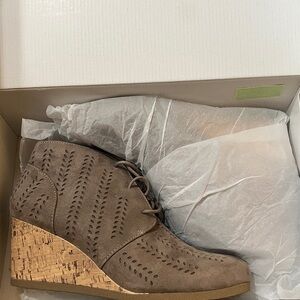 Maurices Taupe Wedge Ankle Boots